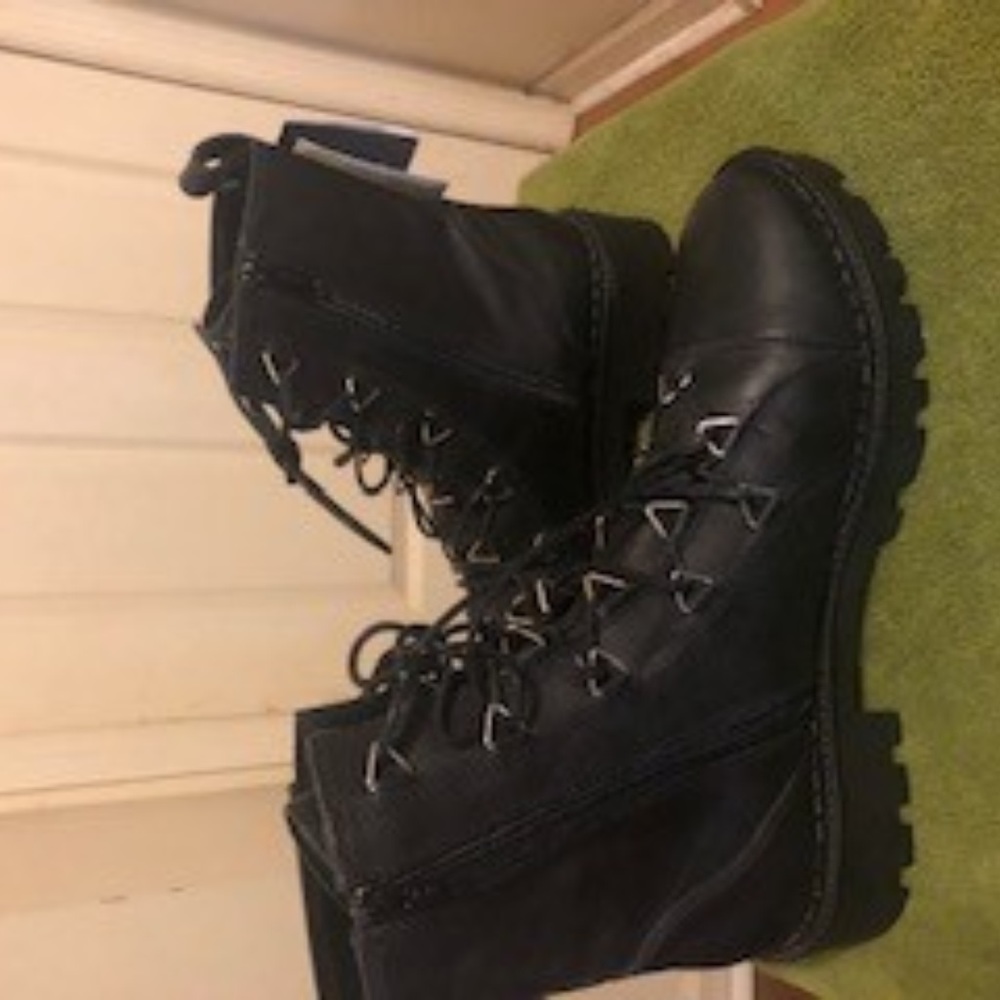 ZARA Leather Combat Boots